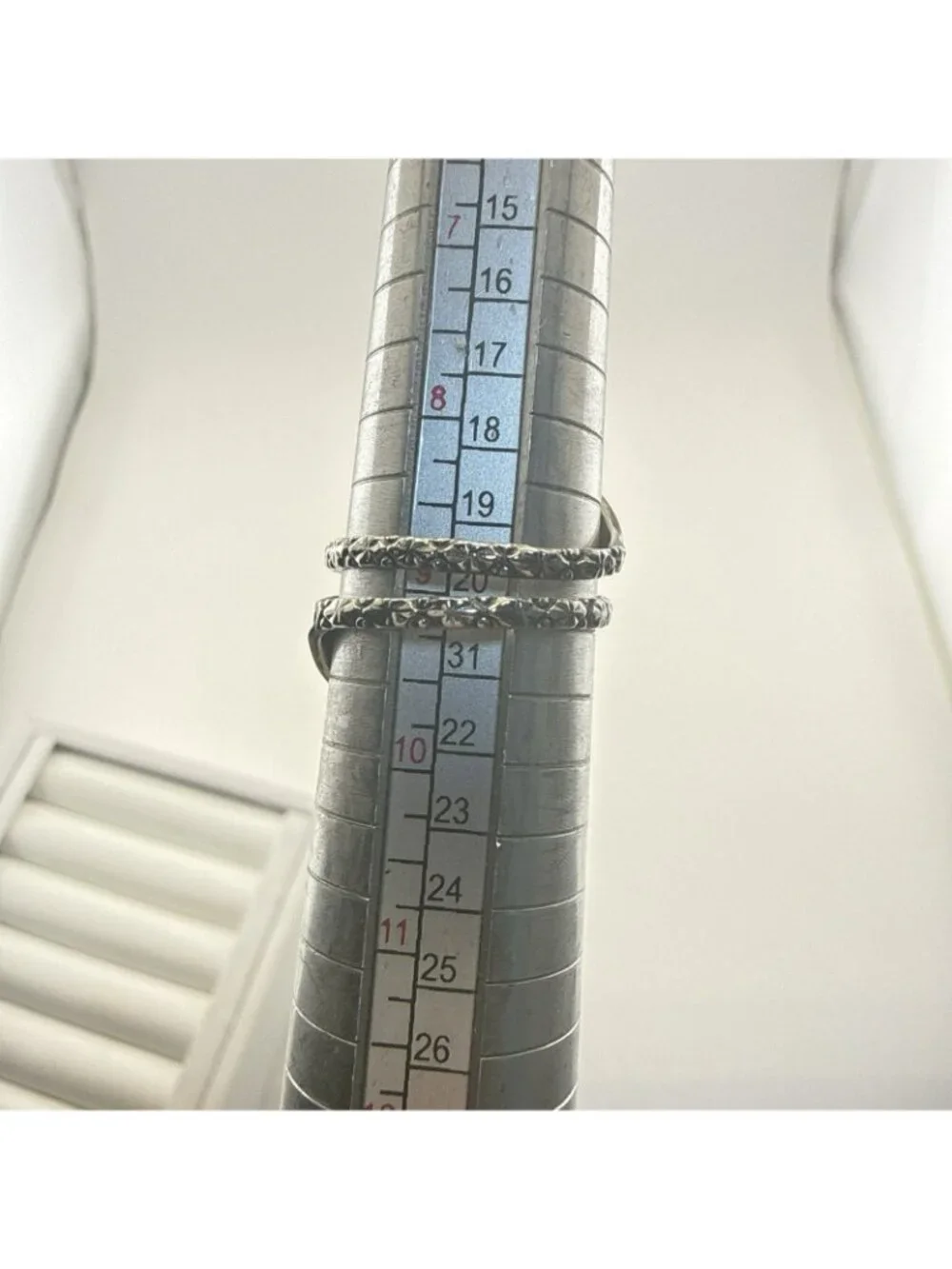 JTV Sterling Silver Ring Garnet Red Bypass Wrap 925 Adjustable Sz 9-11